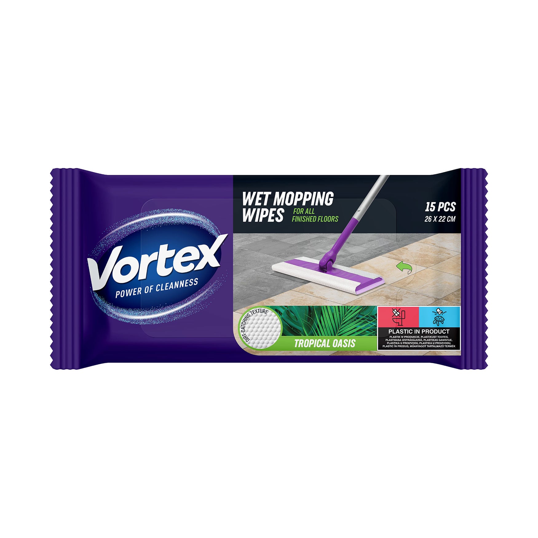 Господарчі вологі серветки для підлоги Vortex Tropical Spa, 15 шт